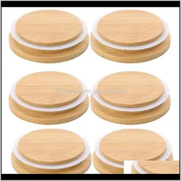 Kitchen Storage Organization 6 Pack Wooden Lids Reusable Bamboo Mason Compatible With Wide Mouth Jar Canning Henan Arhsg