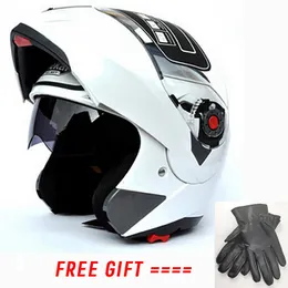 Casco RCYCLE Full Face Safe Helmet Motorbike Double Flip Up Inner Sun Visor Helmets Jiekai 105