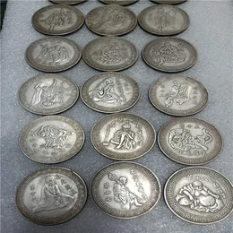 Antique Atacado Antique Artesanato Afligido Os Dezoito Discípulos do Buda Branco Cobre Coin Prata Yuan Imitação de Prata Yuan Wholesa