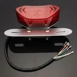 Motorcycle LED Tail Turn Signal Brake License Plate Light Red - Red