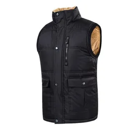 Men's Vests FALIZA Fashion Men Vest 2021 Casual Winter Jacket With Many Pockets Thicken Fleece Chalecos Para Hombre Plus Size 6XL MJ109
