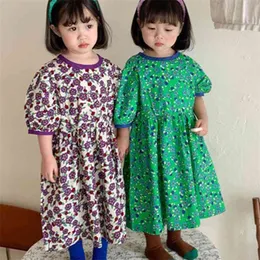 Summer Dress Flower Print Kid Clothes Girl For Girls Children Clothing 2-6 Years Old 210528