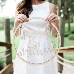 Cartello esagonale in legno per matrimonio Nome personalizzato della sposa e dello sposo Puntelli per foto di matrimonio Decorazione di nozze rustica 210408