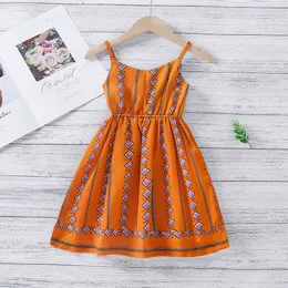 Retro Diamond Plaid Sukienka Sukienka dla dzieci Ubrania Dziewczyny Letni Temperament Bez Rękawów Dresses 210515