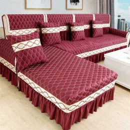 Europejski styl tkaniny sofa poduszka cztery sezon generalny nie poślizgowy prosty nowoczesny salon domowy sofa pokrywa 211102