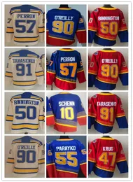 2022冬の古典的なアイスホッケー91 Vladimir Tarasenko Jersey 50 Binnington 55 Colton Parayko Ryan O'Reilly 57 David Perron 10 Brayden Schenn Reverse Retro Jerseys