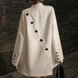 Lanmrem女性のブレザーコート韓国語版デザインセンスラペルルーズフィットジャケットファッション秋冬2p9520 211006