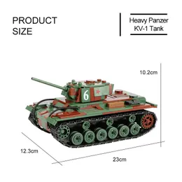 768 قطع ww2 سلسلة العسكرية الثقيلة اللبنات اللبنات السوفيت KV-1 الجيش الجندي مدينة الطوب الأطفال diy لعب الاطفال هدايا Y0808