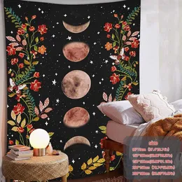 5 Sizes Psychedelic Tapestry Flower Wall Decor Hanging Room Starry Sky Carpet Moon Tapestries Art Home Decoration Accessories