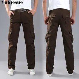Spodnie ładunkowe Kombinezony Męskie Odzież Armii Tactical Work Nosić Streetwear Wiele Pocket Combat Style Proste Spodnie 210608