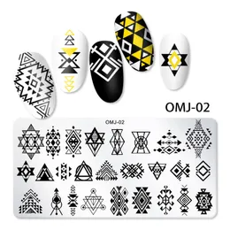 12 * 6cm Stainless Nail Art Mallar Stamper Platta Blomma Animal Glass Design för Manicure Tool Tillbehör NAP001