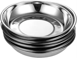 7.64 Inch Stainless Steel Round Plate, Dinner Dish,Metal Camping Plates Easy to storage Kitchen Tableware XB1