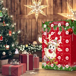 24pcs 매달려 장식품을 가진 dvent 일정 크리스마스 카운트 다운 캘린더 블라인드 박스 파티 호의 크리스마스 휴일 장식 rra4399