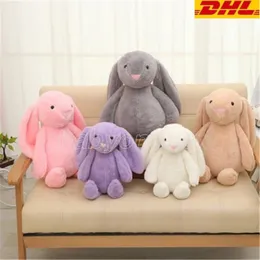 DHL Easter Bunny 12inch 30cm Plush Fyle Toy Creative Doll Soft Long Ear Rabbit Animal Kids Baby Valentines Day Birthday Present FY7485