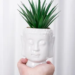 Wazony Kreatywny Buddha Ceramiczny Kwiat Garnek Miniaturowy Model Ornament Soczyste Sadzarka Home Office Desktop Salon Dekoracja