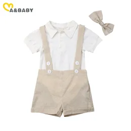0-24m cavalheiro baby boy roupas set nascido infantil branco curva romper shorts outfits geral toddler trajes formais 210515
