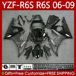 OEM Bodywork för Yamaha YZF-R6S YZF R6S 600CC YZF-600 2006 2007 2008 2009 BODY 96NO.1 YZF R6 S 600 CC YZFR6S 06 07 08 09 YZF600 2006-2009 Motorcykel Fairing Stock Svart Blk