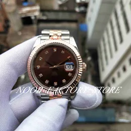 Relógios de fábrica GMF Chocolate Diamond Dial 904L Aço Dois tons embrulhados Real 18k Rose Gold Never Fade 126331 Homens 41MM GMf Cal.3235 Relógios de pulso de movimento automático