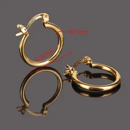 18 K Yellow Solid Gold Earring Fashion Hoop & Huggie Brief Model Golden Jewelry G/F