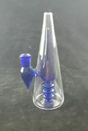 Tubo de fumo azul triangular da fumo da plataforma do vidro da garrafa do vidro da garrafa da garrafa, tomada da fábrica da articulação de 14mm