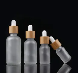 20ml 5ml Tappo di bambù Flacone contagocce in vetro smerigliato Bottiglie di reagente liquido Pipetta Bottiglie Aromaterapia per occhi Oli essenziali Profumi