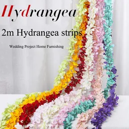 Decorative Flowers & Wreaths 10Pcs 2M Hydrangea Flower String Hanging Decoration Wisteria Rattan Wedding Backdrops Garden Orchid Strip