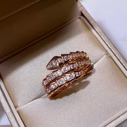 BUIGARI Anel de alta qualidade jóias de luxo senhoras diamantes 18K banhado a ouro designer reproduções oficiais anéis de casal de alta qualidade presente requintado 8