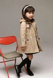 Autunno Neonate Cappotto Tag Risvolto Colletto Manica lunga Marca Principessa Tench Giacca a vento Giacche Bambini Bambini Plaid Capispalla casual