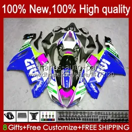 Bodywork Kit For KAWASAKI NINJA Motorcycle ZX 636 ZX600 ZX-636 ZX-600 2007 2008 Body 10No.182 ZX-6R ZX600C ZX636 ZX6R 07 08 ZX 6R 600 CC 600CC 6 R 07-08 Fairing glossy blue