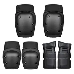 6st Protective Gear Set Knee Pads Knee Support Elbow Pad Wrist Guard för vuxna Barn Skateboard Cykling Skating Bike Tillbehör Q0913