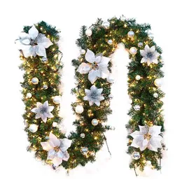 2.7M Tree Hanging Ornament Rattan LED Colorful Decoration For Christmas Party Wedding Home Outdoor Garland Wreath 211018
