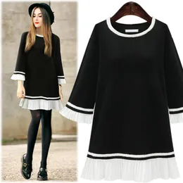 Casual Dresses Femme ruffles Black Robe Chiffon 2021Casual Long Sleeve Spring Dress Women Vestidos Mujer Woman Large Sizesfyy522