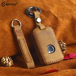 KEYYOU Genuine Leather Smart Bag S90 V90 XC90 XC60 XC40 Key Case Cover For Car Auto Accessories