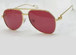 النظارات الشمسية الطيار الكلاسيكية الذهب / أحمر عدسة الرجال نظارات الشمس gafas de sol sonnenbrille النساء أزياء نظارات شمسية جديدة مع مربع