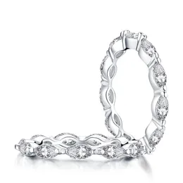 Lesf 925 sterling silver syntetiska diamantringar för kvinnor fest finger ring för flicka fin smycken gåva