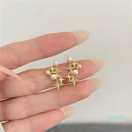 Stud Lovely Girls Vintage Star Earrings Tiny Elegant Pearl For Women Female Wedding Brincos Accessories