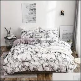 Zestawy pościelowe Materiały Tekstylia Home Tekstylia Garden Comforter Dovet Er Poduszka Artykuł Marmur Dekoracyjny Wzór Kolor Poszewka Pościel 3szt 2p