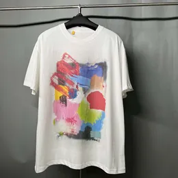 Erkek Tişörtler 22ss Los Angels Graffiti Altın Harfler Tee Kaykay Erkekler Tişört Kadınlar Yüksek Sokak Moda Büyük Boy Tshirt A742