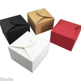 5pcs 4-цветовая подарочная коробка Kraft Paper Candy Boxes для торта ювелирные изделия шоколадное печенье.