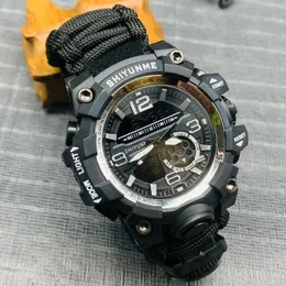 Shiyunme Militärband Kompass Vattentät Män G-typ Sport Digital Clock Outdoor Sports Watch Compass Termometer G1022