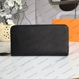 M61867 Designer Erfored Perforations Women Men Zippy Iris Wallet Emblematic Canvas Real Cowhide-Leather Cash Card Coin Purse Bag219p