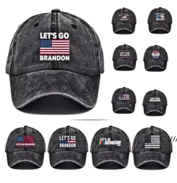 Party Hats Рождество Lets Go Brankon FJB PDAD Beanie Cap Печатные бейсболки промывают хлопковую джинсовую регулируемую шляпу RRB12536