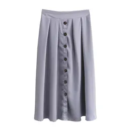 Skirts Women Fold Oversize 2021 Summer Fashion Casual Clothes High Waist Single Breasted A Line Plus Size Bottoms