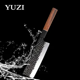 YUZI 7 inch Handmade Forged Kitchen Knives High Carbon Stainless Steel Chef Knife Retro Meat Cleaver Tool Fishing Slicing Cooking Tools
