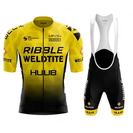 Huub Ribble Weldtite Cykling Tean Jersey 2021 Sommar Kortärmad Cyklingkläder Andas MTB Maillot Ciclismo Hombre Suit