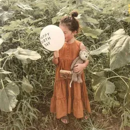 아기 소녀 옷 가을 ins 스타일의 유아 키즈 캐주얼 린넨 공주 210521