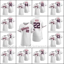 High-Quality Washington\rNationals Men 22 Juan Soto 31 Max Scherzer 37 Stephen Strasburg Custom Women Youth White Authentic 2020 Alternate Team Jersey Breathable