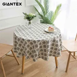 Giantex 장식 테이블 헝겊 코튼 린넨 천으로 둥근 천으로 식사 덮개 obrus tafelkleed mantel mesa nappe 210724