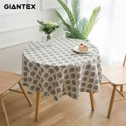 GIANTEX Tovaglia decorativa Panno di lino in cotone Panni rotondi Copertura da pranzo Obrus Tafelkleed mensola del camino mesa nappe 210724