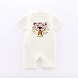 baby Ren bomullsbyxa Pojkar flickor designertryck sommar kortärmad och långärmad jumpsuit newborn romper